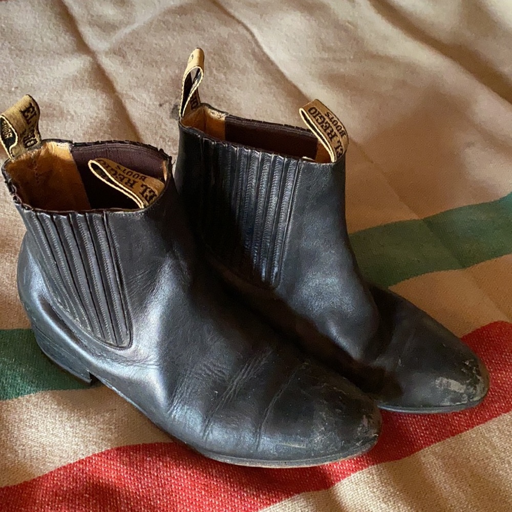 VINTAGE leather Crazy Bull Chelsea Boots